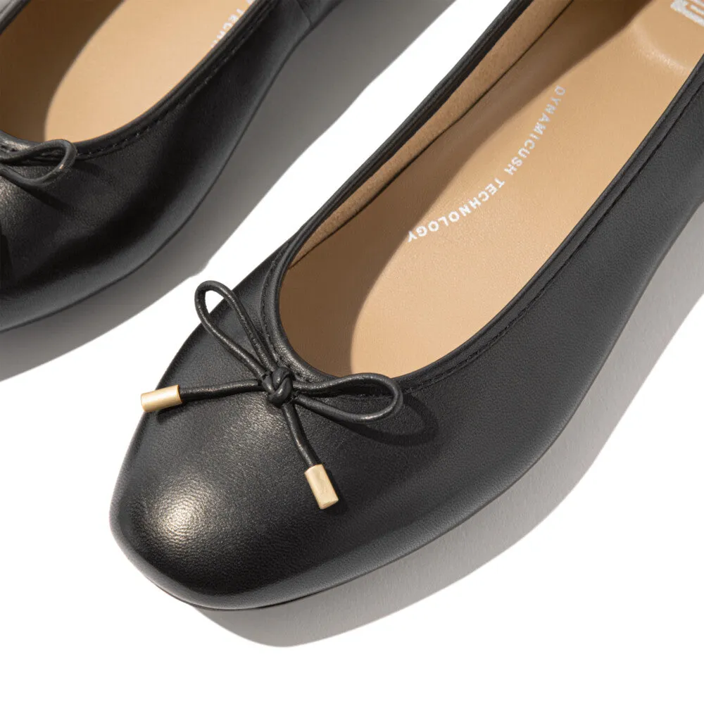 รองเท้าทรงบัลเล่ต์ ผู้หญิง รุ่น DELICATO BOW SOFT LEATHER BALLET FLATS