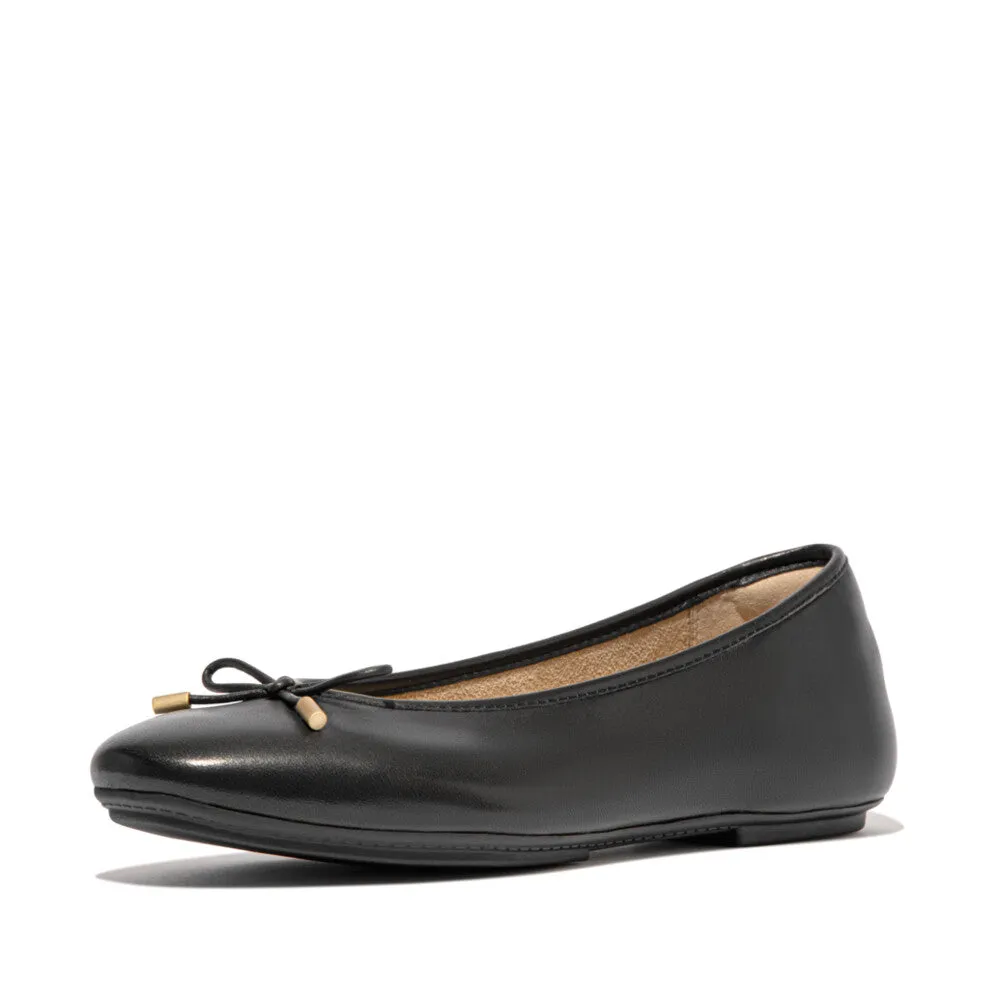 รองเท้าทรงบัลเล่ต์ ผู้หญิง รุ่น DELICATO BOW SOFT LEATHER BALLET FLATS