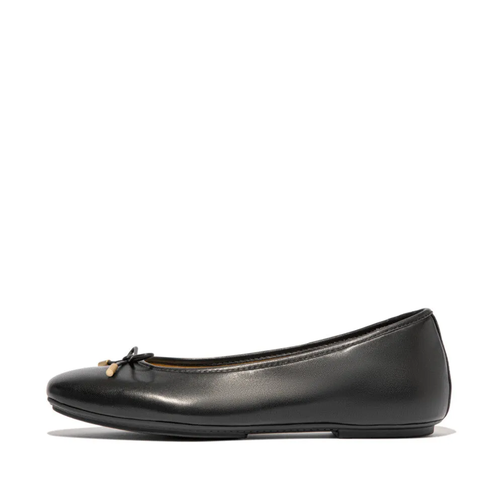 รองเท้าทรงบัลเล่ต์ ผู้หญิง รุ่น DELICATO BOW SOFT LEATHER BALLET FLATS