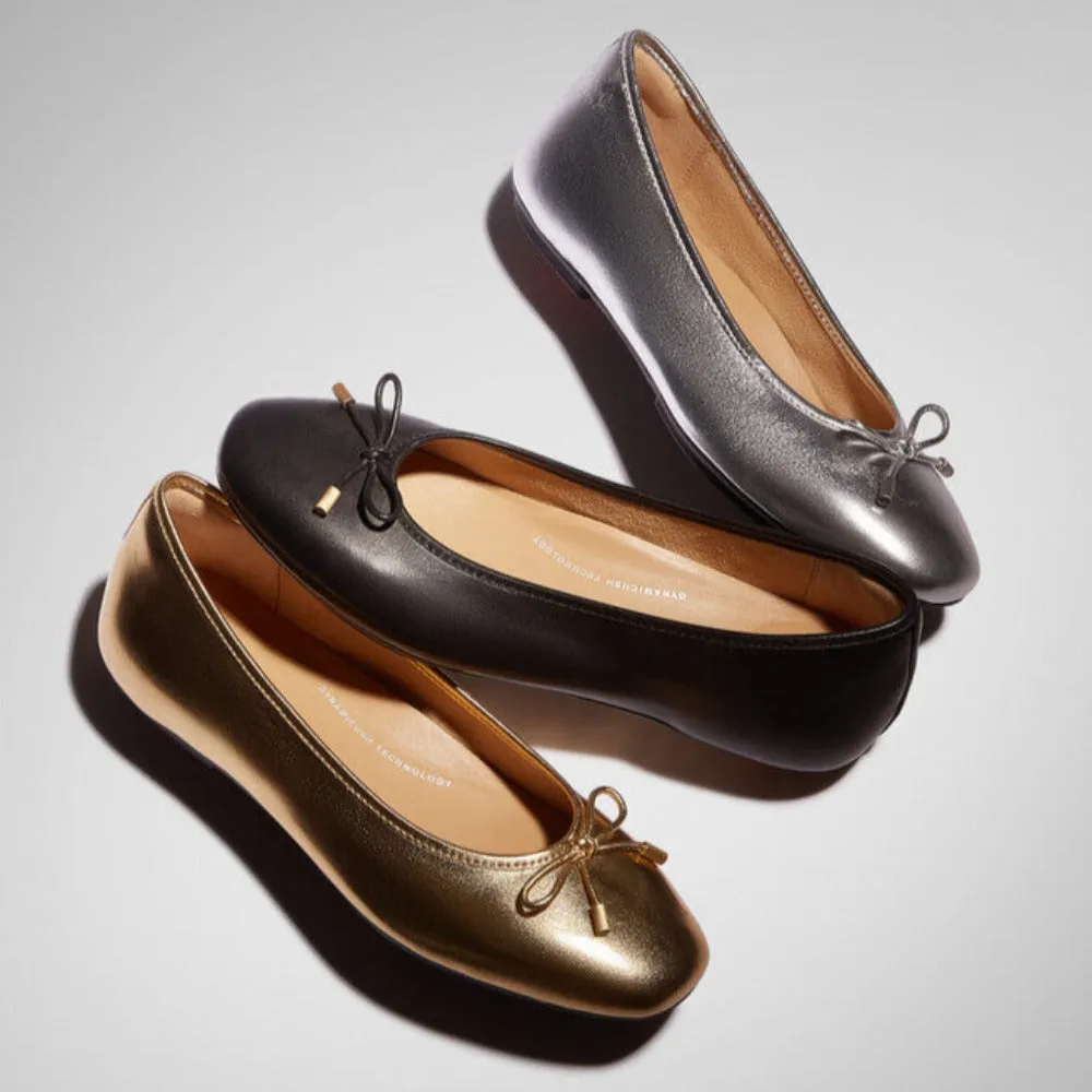 รองเท้าทรงบัลเล่ต์ ผู้หญิง รุ่น DELICATO BOW SOFT LEATHER BALLET FLATS