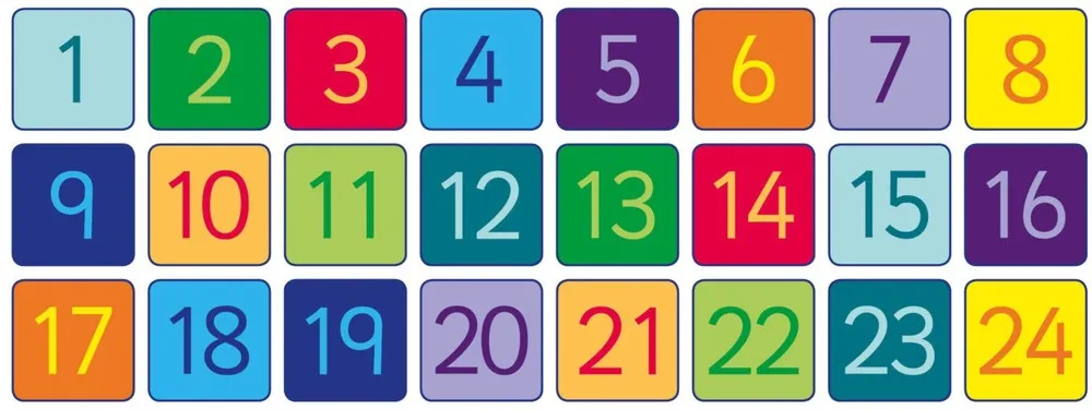 1-24 Numbers Mini Indoor/Outdoor Mats with holdall