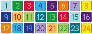 1-24 Numbers Mini Indoor/Outdoor Mats with holdall