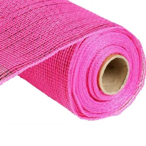 10" Hot Pink Foil Metallic Deco Poly Mesh RE130111