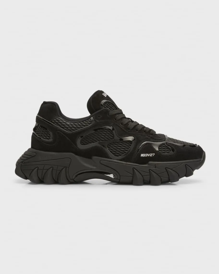 Balmain Men's B-East Sneakers in Mesh and Suede