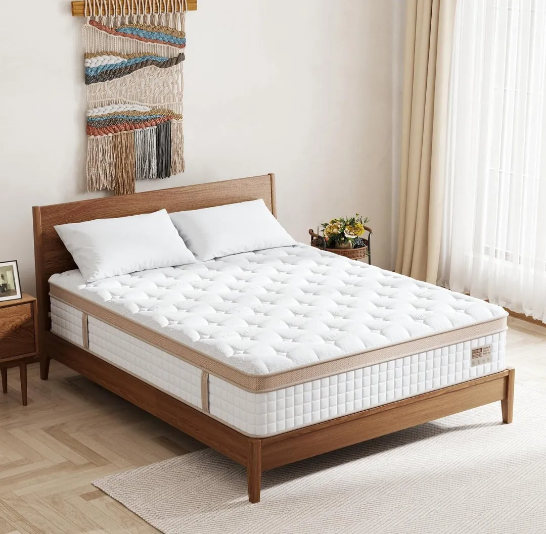 (Bedding) BedStory Full Mattress/14 Inch Hybrid Mattress in A Box with Gel/Memory Foam/Pocket Spring Motion Isolation/No Fiberglass/CertiPUR-US Certified Mattress/Full Size