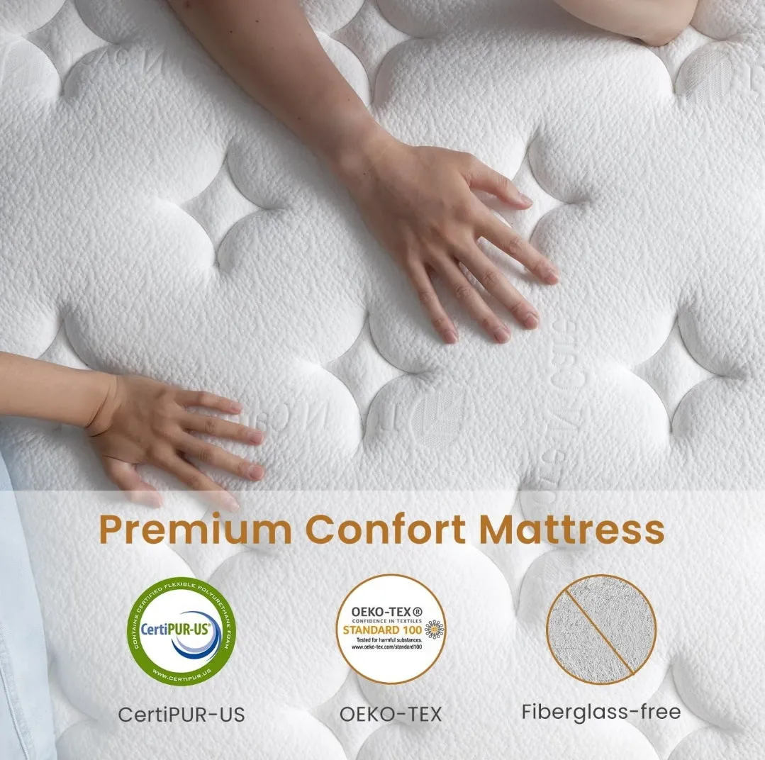 (Bedding) BedStory Full Mattress/14 Inch Hybrid Mattress in A Box with Gel/Memory Foam/Pocket Spring Motion Isolation/No Fiberglass/CertiPUR-US Certified Mattress/Full Size