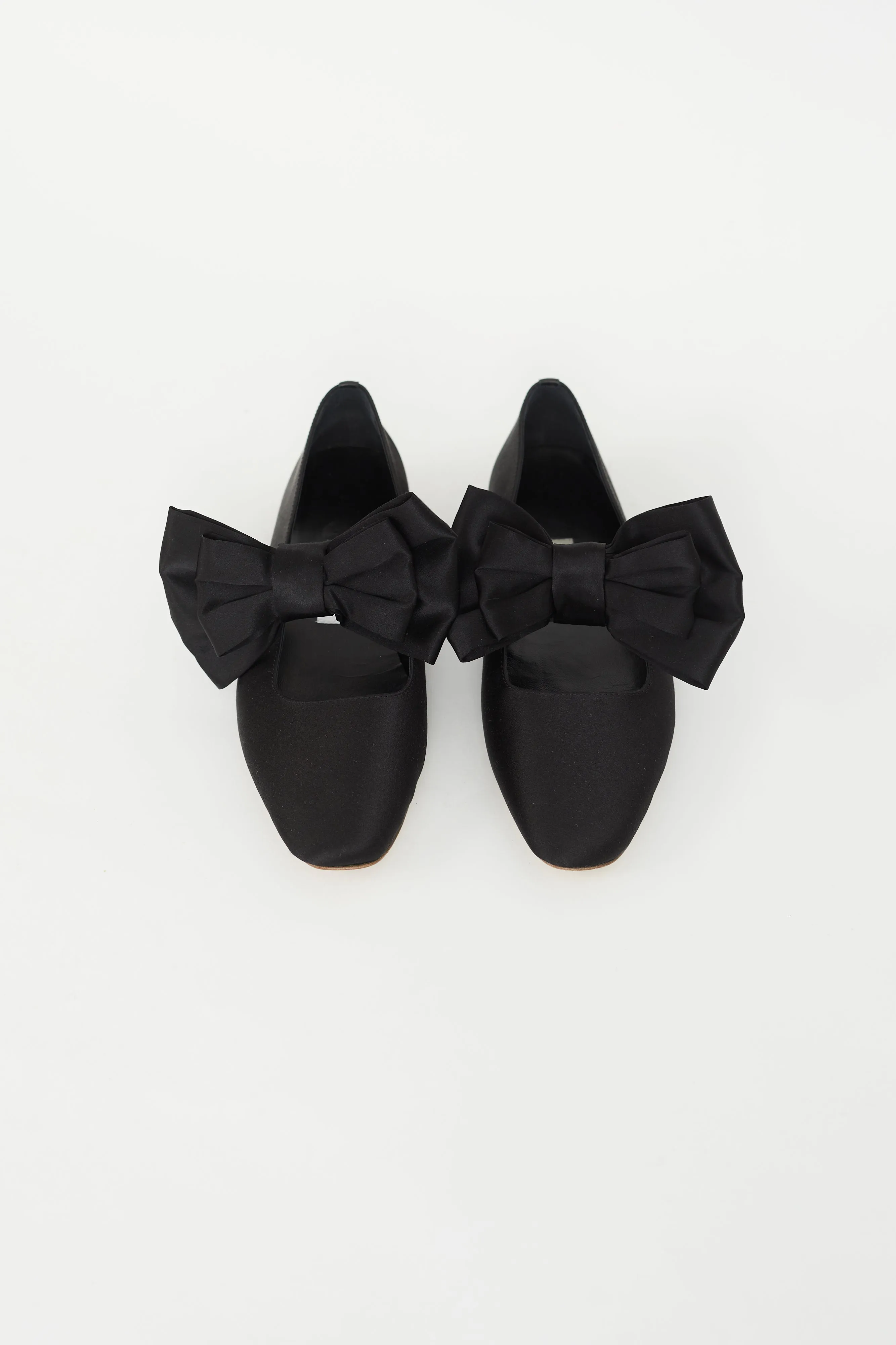 Black Satin Aristocat Bow Ballet Flat
