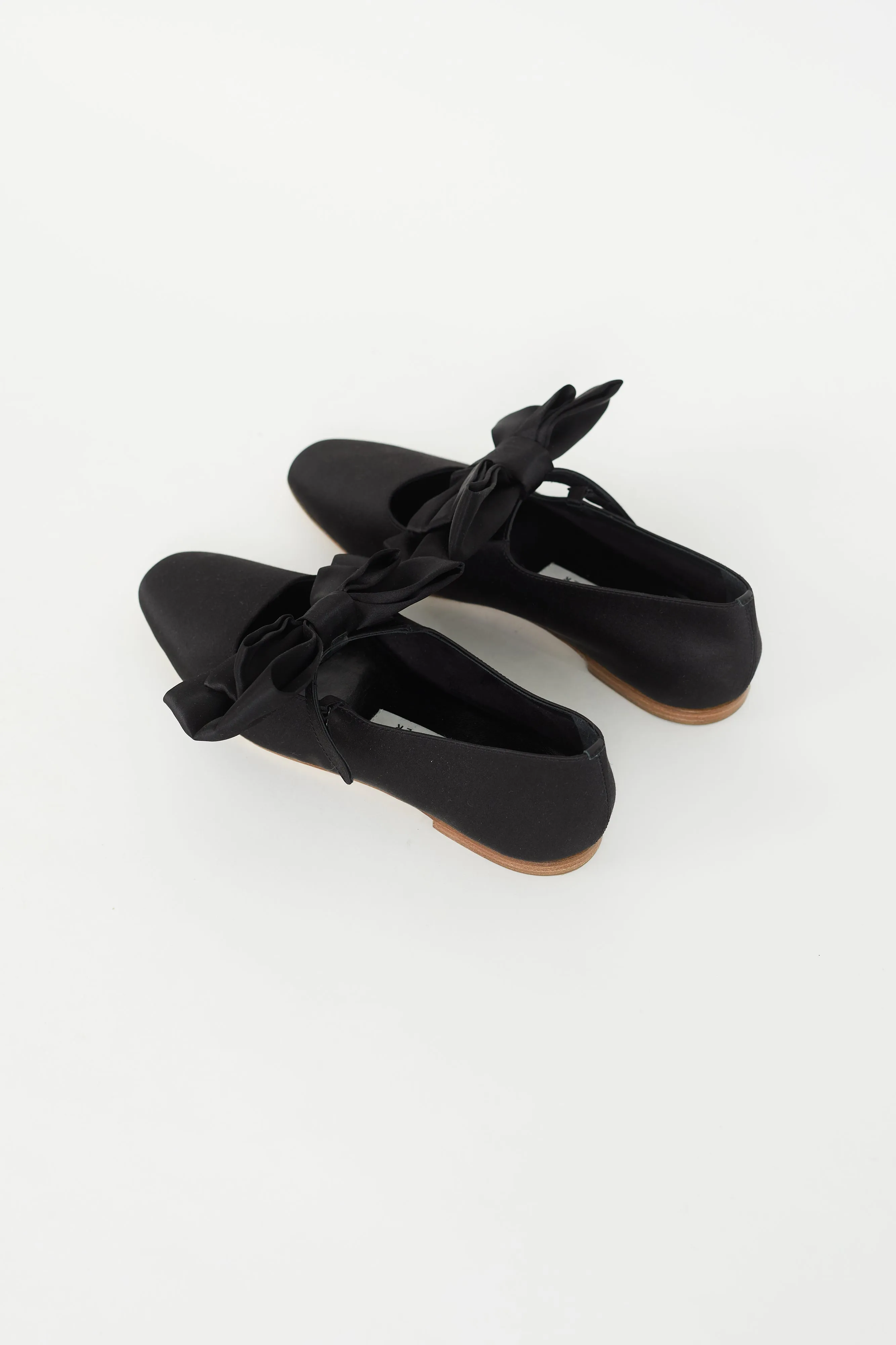 Black Satin Aristocat Bow Ballet Flat