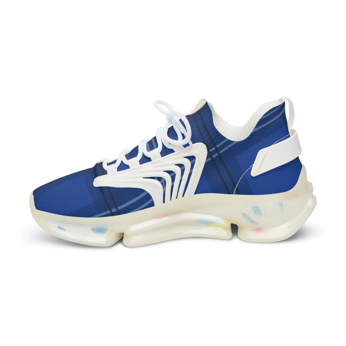 Blue Plaid Print Men's Shoes, Best Comfy Men's Mesh Sports Sneakers Shoes (US Size: 5-12)