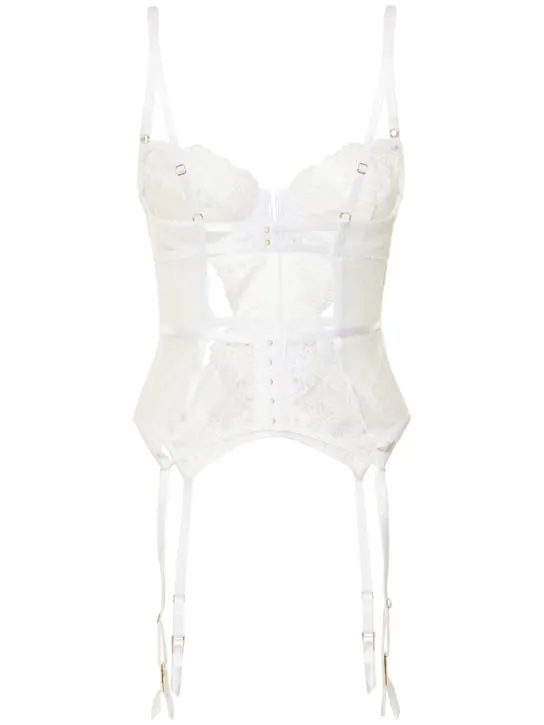 Bluebella   Marseille lace &amp; mesh Basque bodysuit 