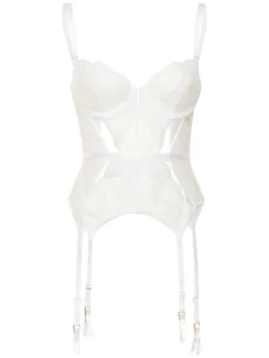 Bluebella   Marseille lace &amp; mesh Basque bodysuit 
