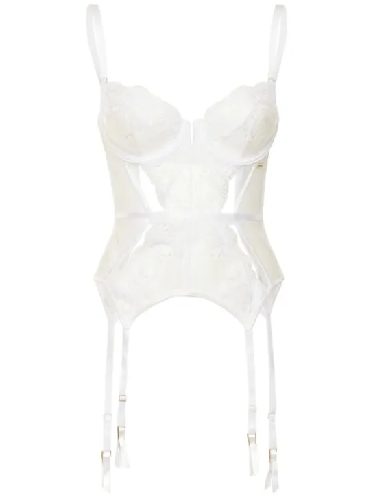 Bluebella   Marseille lace &amp; mesh Basque bodysuit 