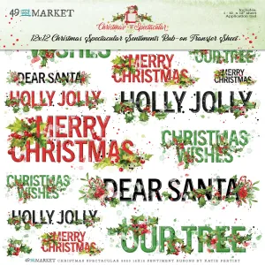 Christmas Spectacular 2023 - 12x12 Sentiments Rub-on Transfer Sheet