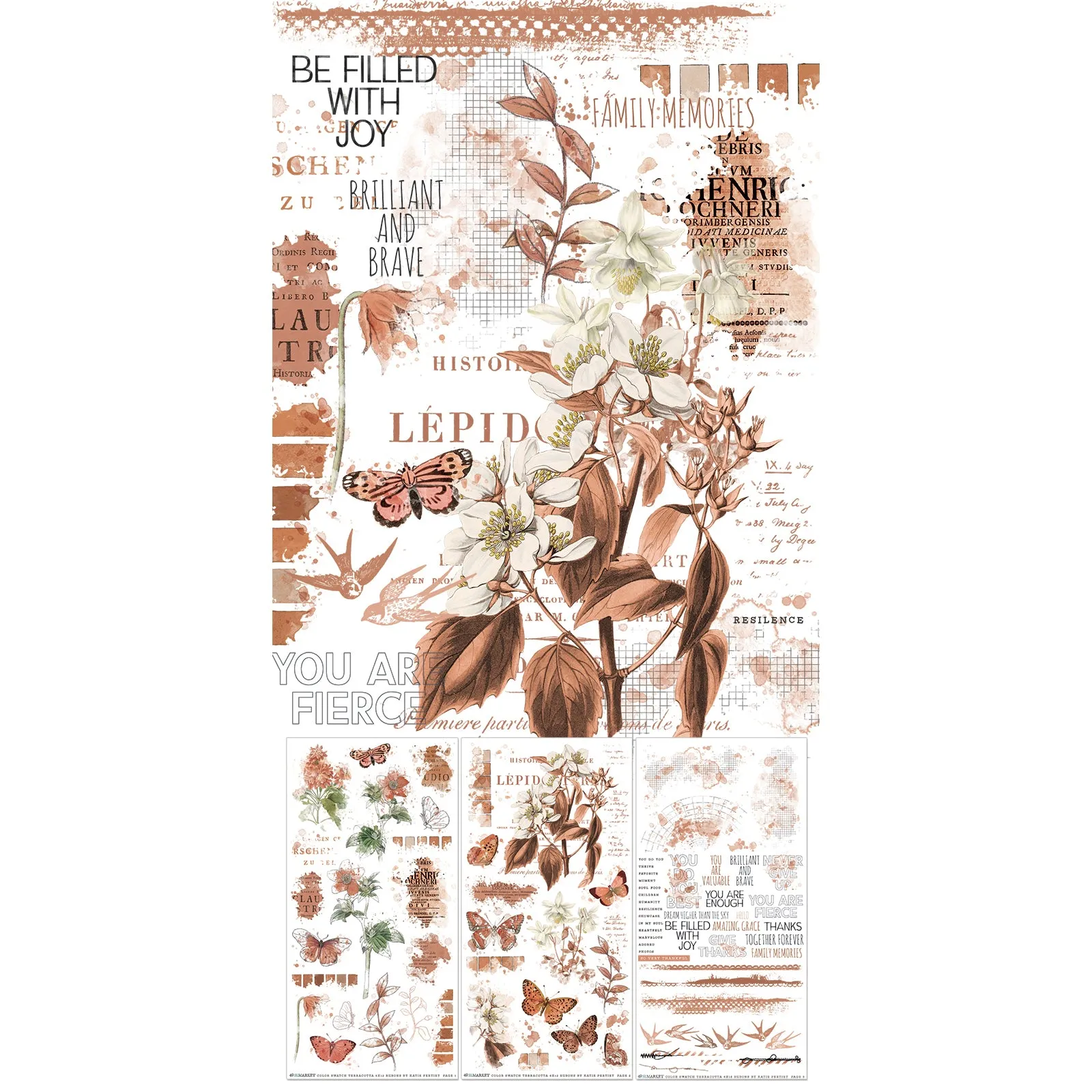 Color Swatch Terracotta Rub-on Transfer Set