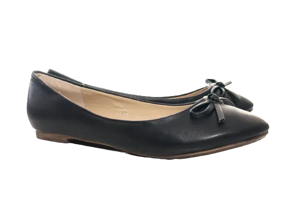 Damen Slipper Ballerina Loafer Mokassins Slip On Flats Freizeit Black #  079