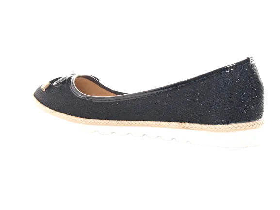Damen Slipper Ballerina Loafer Mokassins Slip On Flats Freizeit Black # 6289