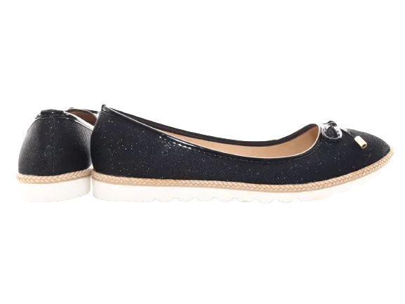 Damen Slipper Ballerina Loafer Mokassins Slip On Flats Freizeit Black # 6289