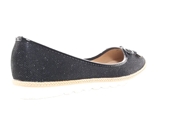 Damen Slipper Ballerina Loafer Mokassins Slip On Flats Freizeit Black # 6289