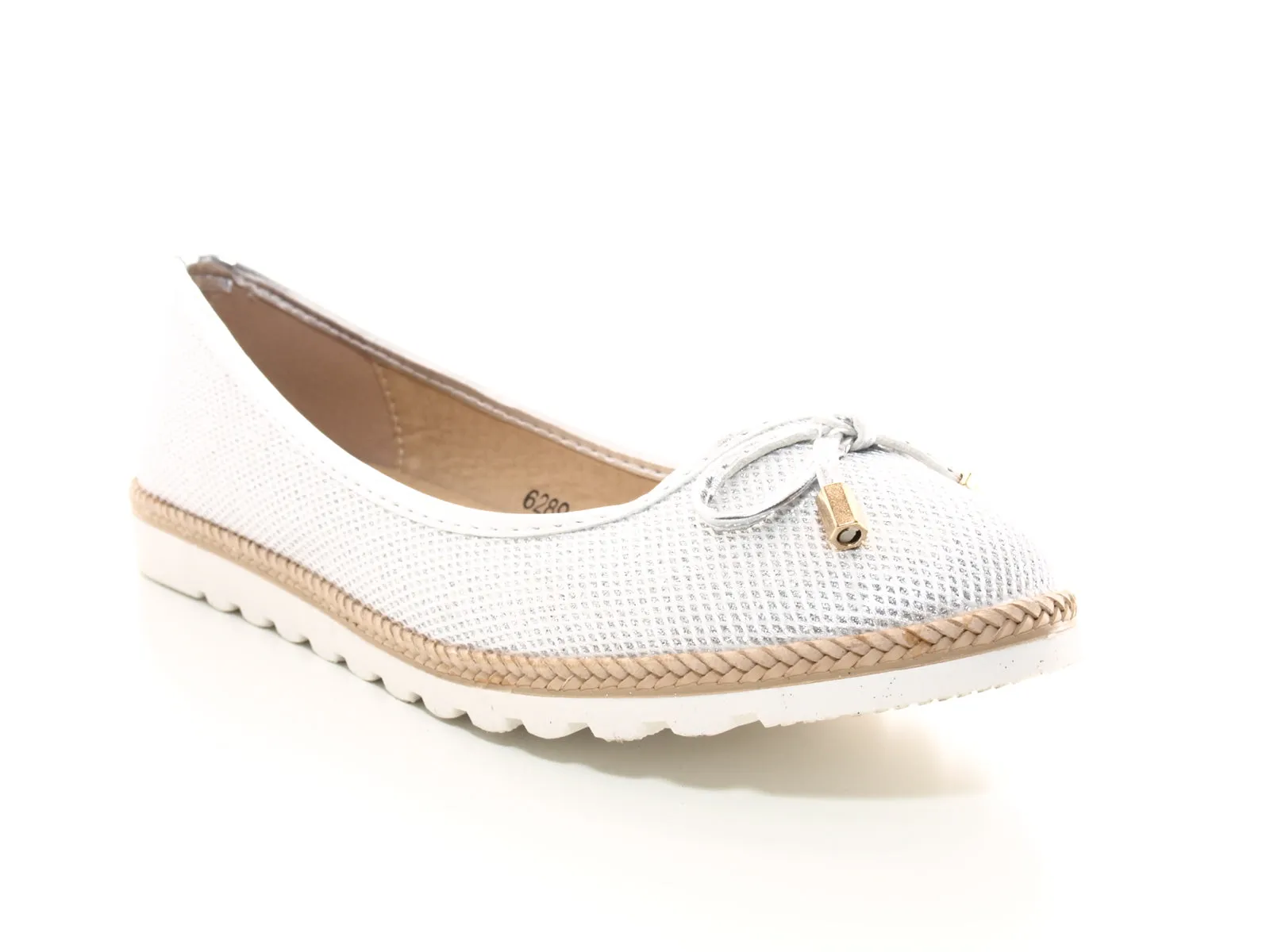 Damen Slipper Ballerina Loafer Mokassins  Slip On Flats Freizeit Silver #  6289