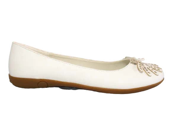 Damen Slipper Ballerina Loafer Mokassins Slip On Flats Freizeit White # 139522