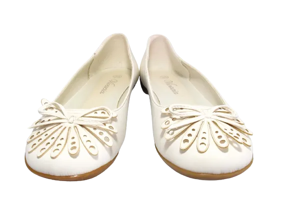 Damen Slipper Ballerina Loafer Mokassins Slip On Flats Freizeit White # 139522