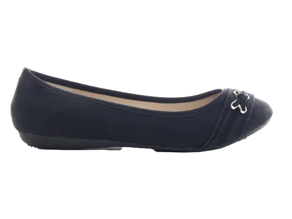 Damen Slipper Halbschuhe Ballerina Loafer Mokassins Slip On Flats Freizeit Black # 5400