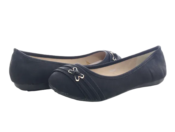Damen Slipper Halbschuhe Ballerina Loafer Mokassins Slip On Flats Freizeit Black # 5400
