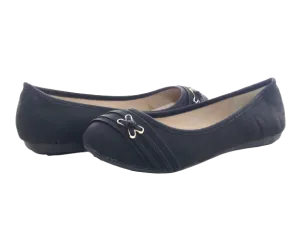 Damen Slipper Halbschuhe Ballerina Loafer Mokassins Slip On Flats Freizeit Black # 5400