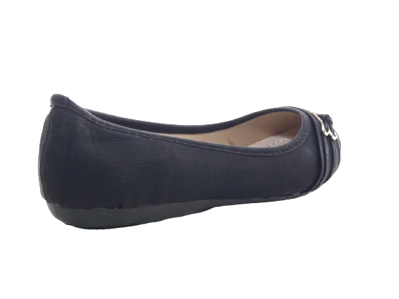 Damen Slipper Halbschuhe Ballerina Loafer Mokassins Slip On Flats Freizeit Black # 5400