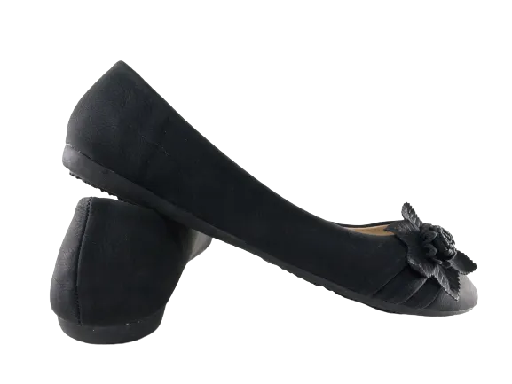 Damen Slipper Halbschuhe Ballerina Loafer Mokassins Slip On Flats Freizeit Black # 5739