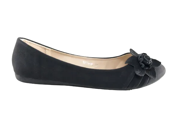 Damen Slipper Halbschuhe Ballerina Loafer Mokassins Slip On Flats Freizeit Black # 5739