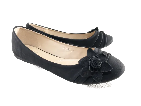 Damen Slipper Halbschuhe Ballerina Loafer Mokassins Slip On Flats Freizeit Black # 5739