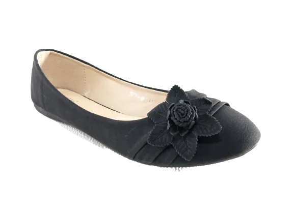 Damen Slipper Halbschuhe Ballerina Loafer Mokassins Slip On Flats Freizeit Black # 5739