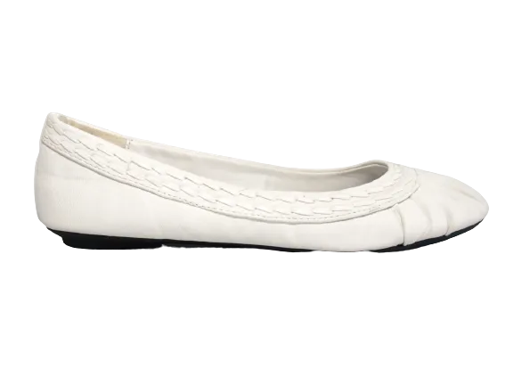 Damen Slipper Halbschuhe Ballerina Loafer Mokassins Slip On Flats Freizeit White # 71982