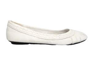 Damen Slipper Halbschuhe Ballerina Loafer Mokassins Slip On Flats Freizeit White # 71982