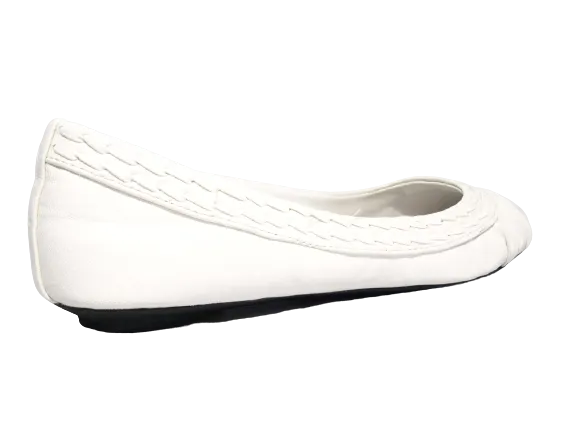 Damen Slipper Halbschuhe Ballerina Loafer Mokassins Slip On Flats Freizeit White # 71982