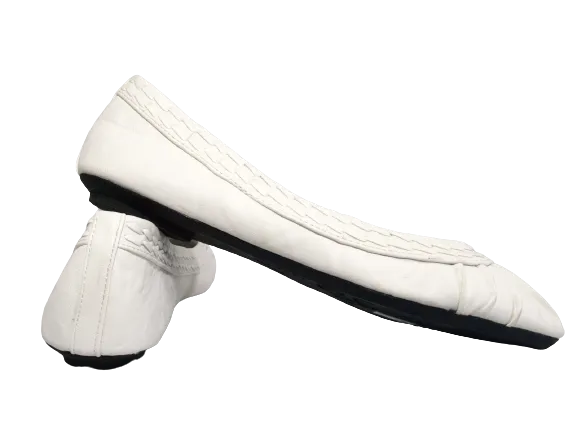 Damen Slipper Halbschuhe Ballerina Loafer Mokassins Slip On Flats Freizeit White # 71982