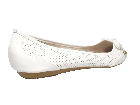 Damen Slipper Halbschuhe Ballerina Loafer Mokassins Slip On Flats Freizeit White # 7443