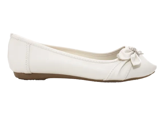 Damen Slipper Halbschuhe Ballerina Loafer Mokassins Slip On Flats Freizeit White # 8187