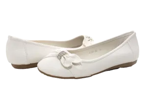 Damen Slipper Halbschuhe Ballerina Loafer Mokassins Slip On Flats Freizeit White # 8187