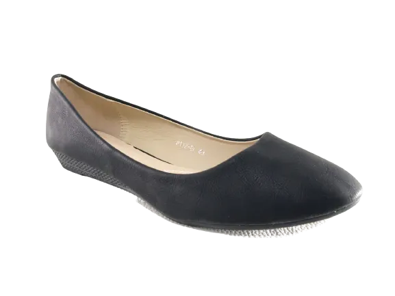 Damen Slipper Keilabsatz Ballerina Loafer Mokassins Slip On Flats Freizeit Black # 8112