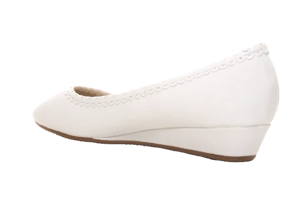 Damen Slipper Keilabsatz Ballerina Loafer Mokassins Slip On Flats Freizeit White # 1048