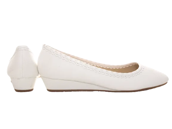 Damen Slipper Keilabsatz Ballerina Loafer Mokassins Slip On Flats Freizeit White # 1048