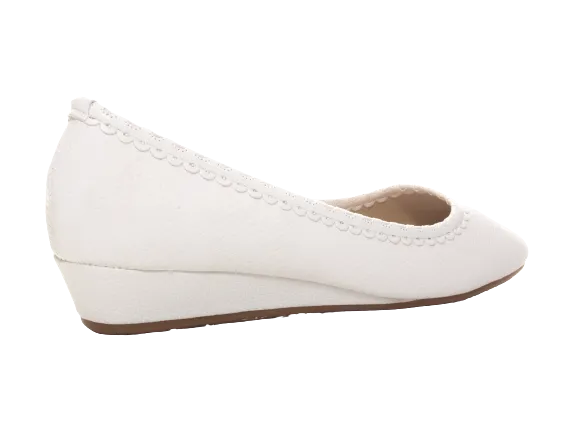 Damen Slipper Keilabsatz Ballerina Loafer Mokassins Slip On Flats Freizeit White # 1048