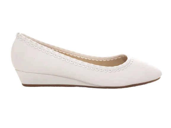 Damen Slipper Keilabsatz Ballerina Loafer Mokassins Slip On Flats Freizeit White # 1048