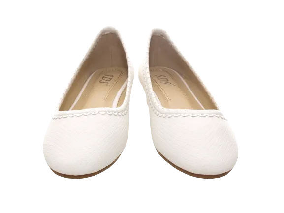 Damen Slipper Keilabsatz Ballerina Loafer Mokassins Slip On Flats Freizeit White # 1048