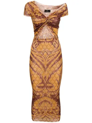 Etro   Printed mesh dress 