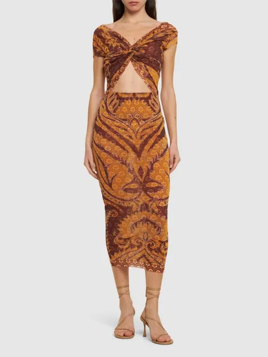 Etro   Printed mesh dress 