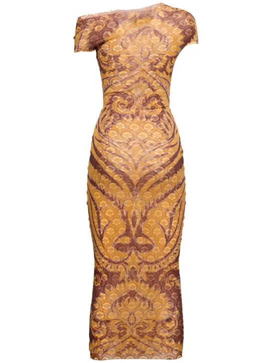 Etro   Printed mesh dress 