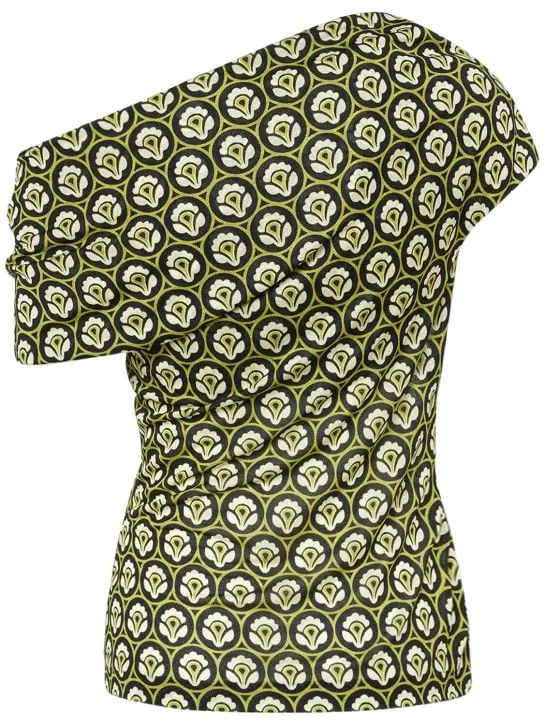 Etro   Printed mesh top 